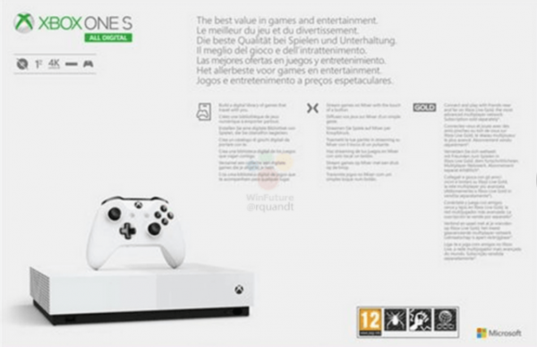 Журналисты показали первые фото «бездискового Xbox One» и назвали цену