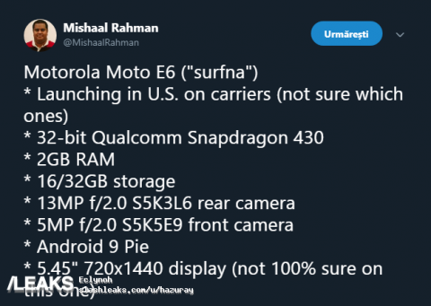 Инсайды #1711: Huawei Mate 30 Pro, Motorola Moto E6, OnePlus 7 Pro